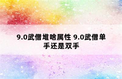 9.0武僧堆啥属性 9.0武僧单手还是双手